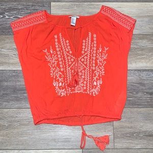 Aztec Print short sleeve Crop Top